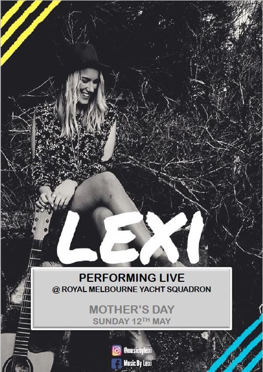 Mother's Day lunch at Royal Melbourne Yacht Squadron, St Kilda 2019
2 course lunch
Music by Lexi
Family friendly
Harbour Room