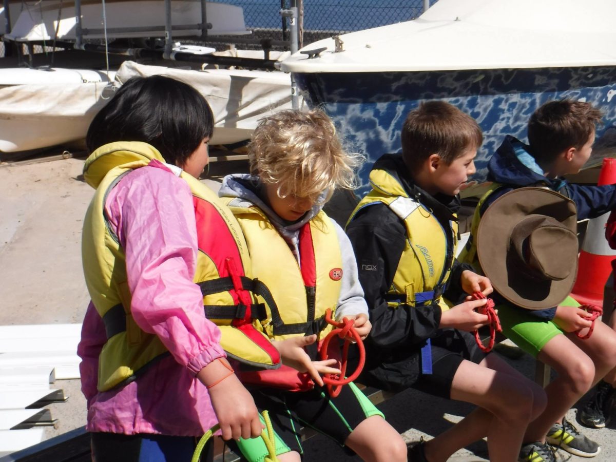 Kids Learning Marine Knots Royal Melbourne Sail Training Academy St Kilda Kids Sailing Courses