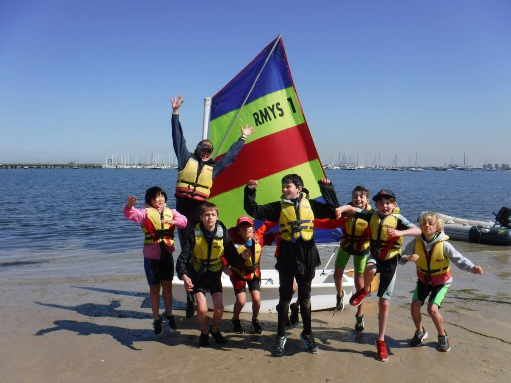Kids playing on the Beach after a Sail Training session 