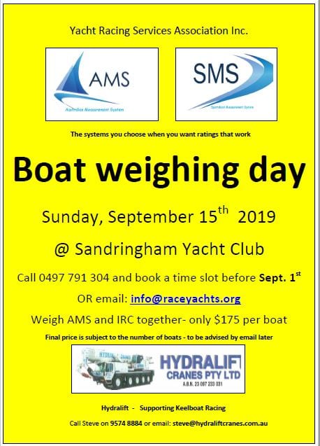 Boat Weighing Day - Book before september 1st
