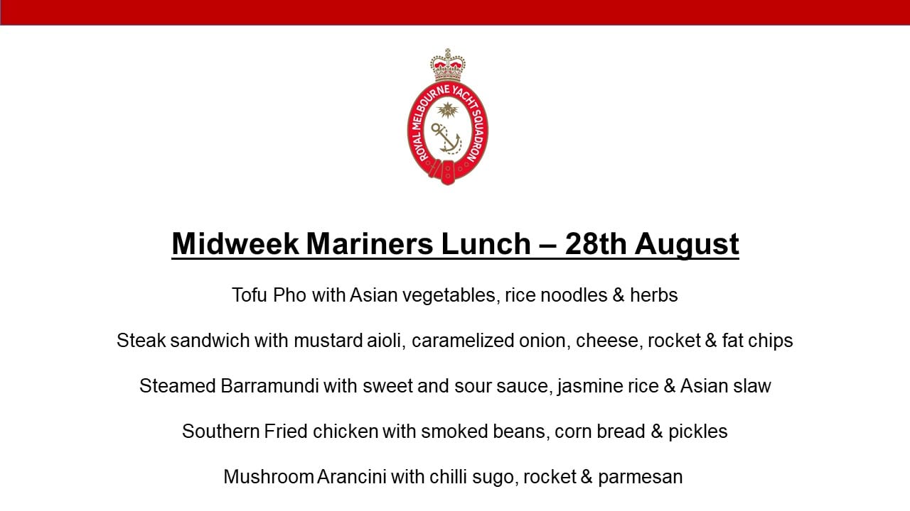 Midweek Mariners Lunch - 28 August 2019