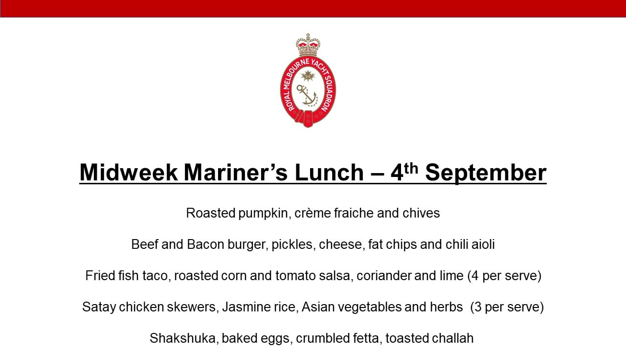 Midweek Mariners Lunch - September 4